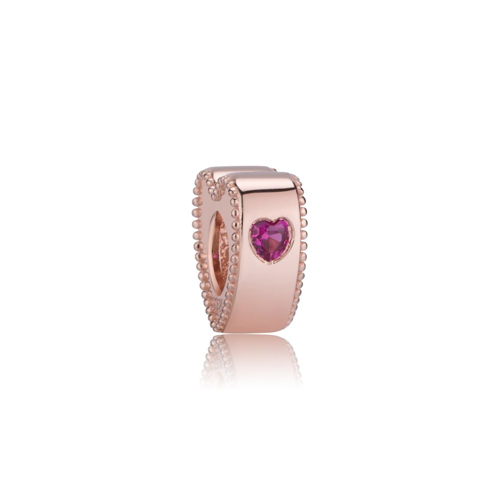 Polo Exchange, Woman Jewelries, Sterling Silve 18Kt Rose Gold Plating Heart Charm