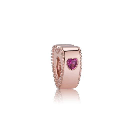 Polo Exchange, Woman Jewelries, Sterling Silve 18Kt Rose Gold Plating Heart Charm