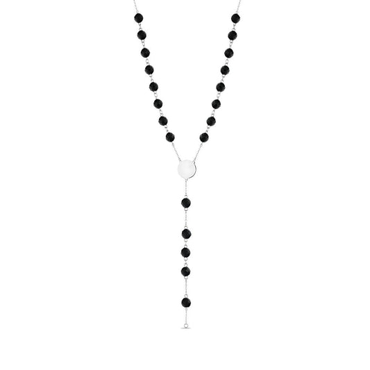 Polo Exchange, Man Jewelries, Sterling Silver Rosary Necklace 8 Mm Gem Stones, 65 Cm Long