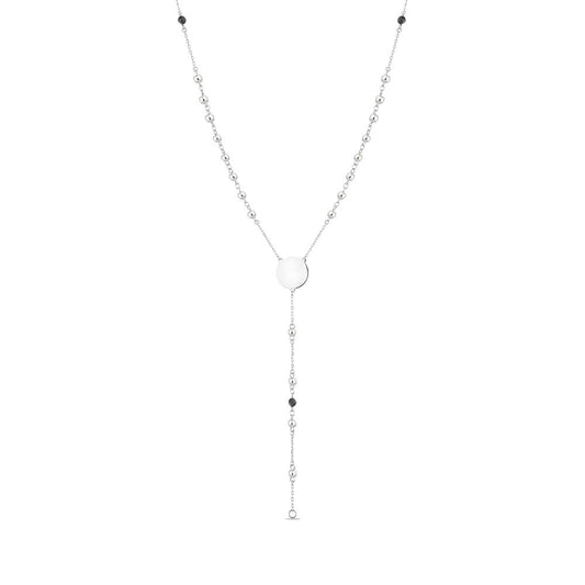 Polo Exchange, Man Jewelries, Sterling Silver Rosary Necklace 4 Mm Faceted Beads, 65 Cm Long