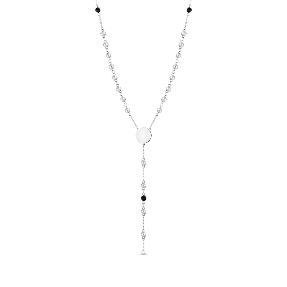 Polo Exchange, Man Jewelries, Sterling Silver Rosary Necklace 5 Mm Faceted Beads, 65 Cm Long