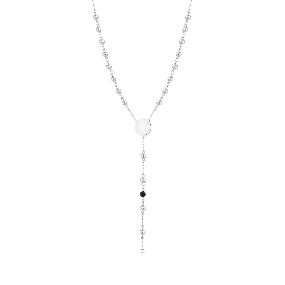 Polo Exchange, Man Jewelries, Sterling Silver Rosary Necklace 4 Mm Faceted Beads, 65 Cm Long