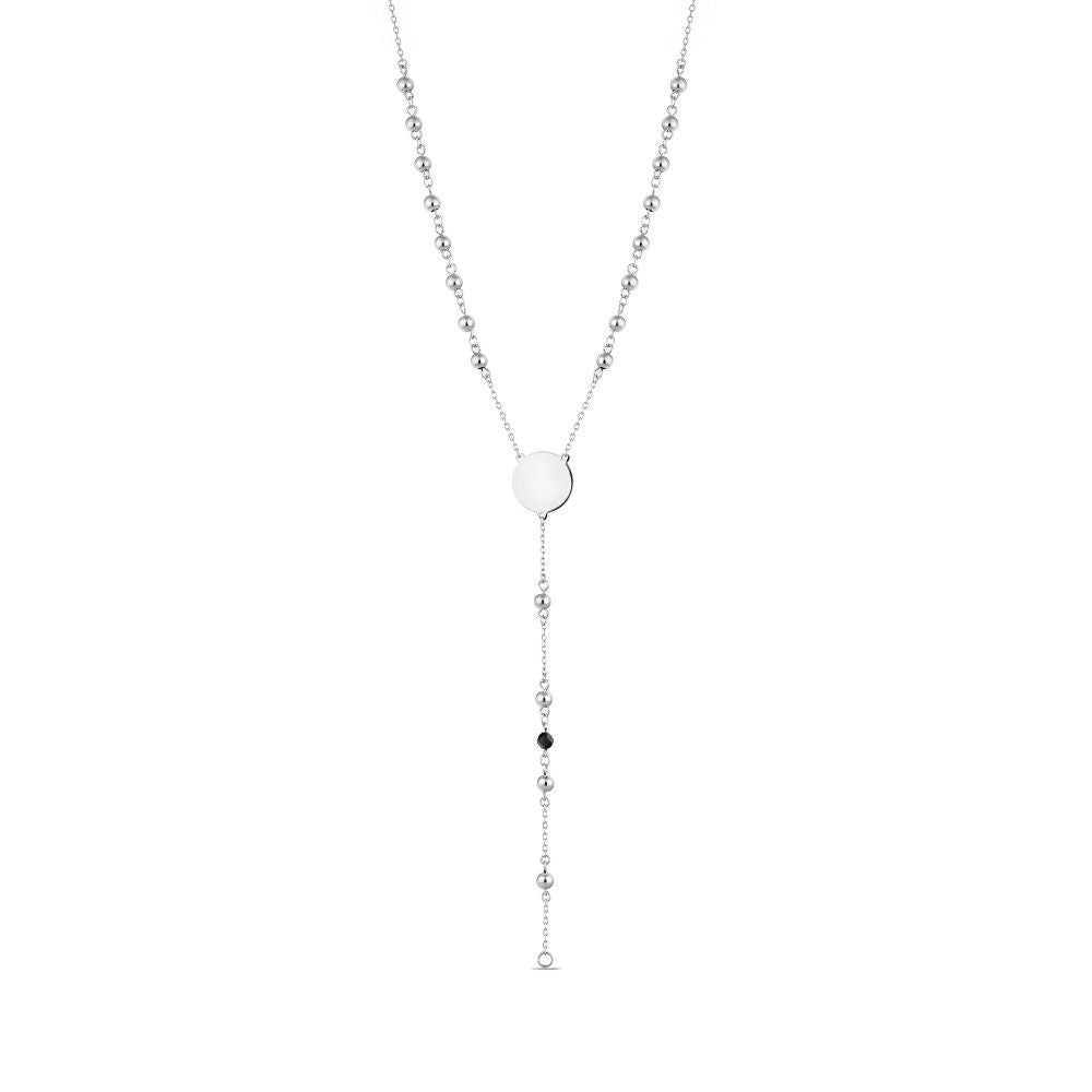Polo Exchange, Man Jewelries, Sterling Silver Rosary Necklace 5 Mm Faceted Beads, 65 Cm Long