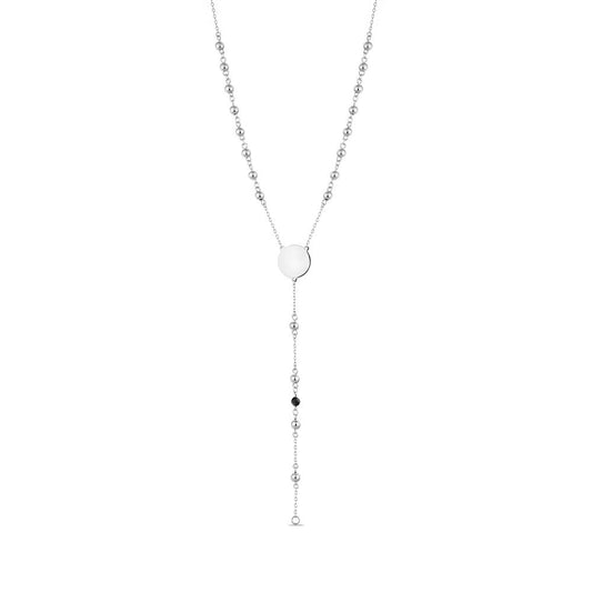 Polo Exchange, Man Jewelries, Sterling Silver Rosary Necklace 5 Mm Faceted Beads, 65 Cm Long