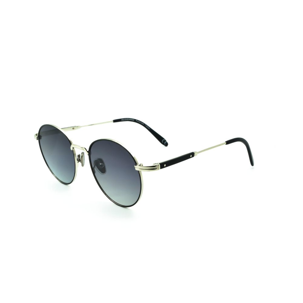 Polo Exchange, Unisex Sunglasses, Black Lenses, Blacl Frame, Black Silver Temple.