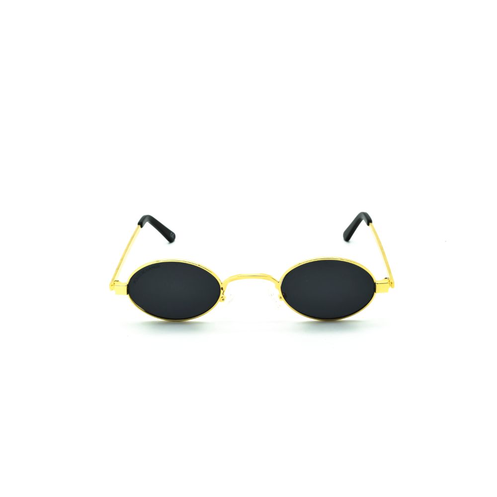 Polo Exchange, Unisex Sunglasses, Black Lenses, Gold Frame, S. Gold Grey Temple.