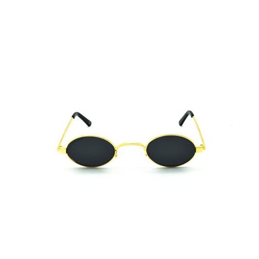 Polo Exchange, Unisex Sunglasses, Black Lenses, Gold Frame, S. Gold Grey Temple.