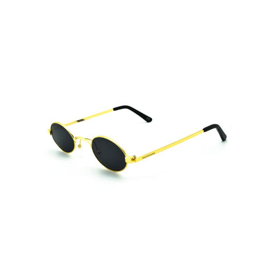 Polo Exchange, Unisex Sunglasses, Black Lenses, Gold Frame, S. Gold Grey Temple.