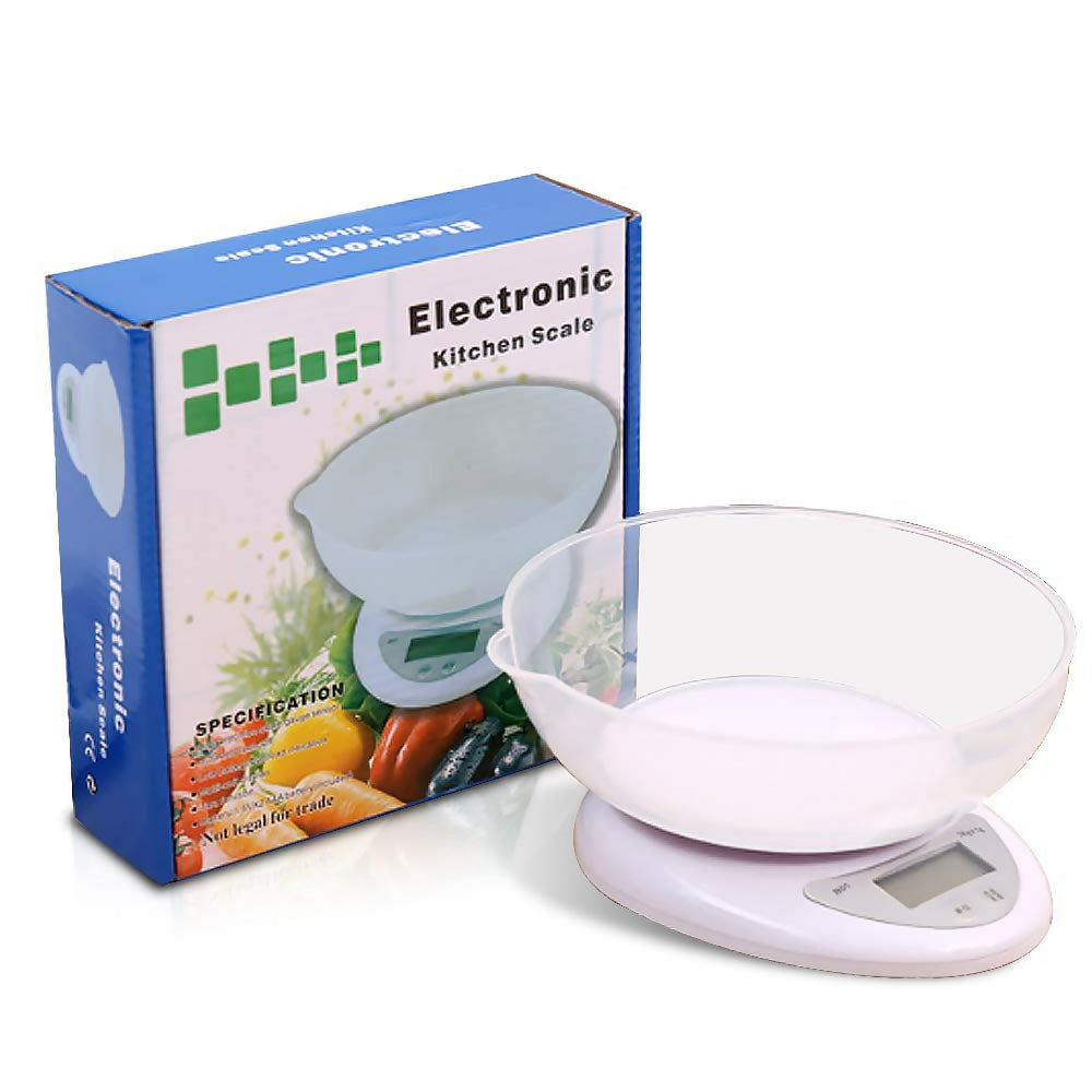 Digital Kitchen Scale with Bowl – Electronic Food Weighing Scale with LCD Display & Tare Function