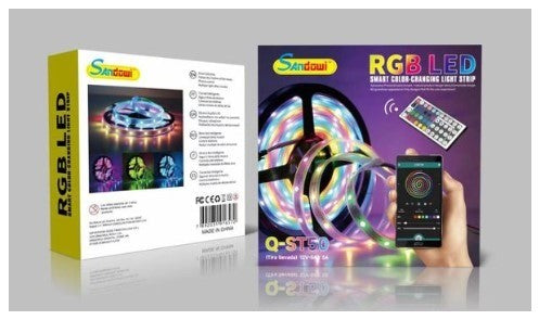 Andowl, Rgb Led Light Strip 5M Number Of Lamp Beads: 54 Output: 12V