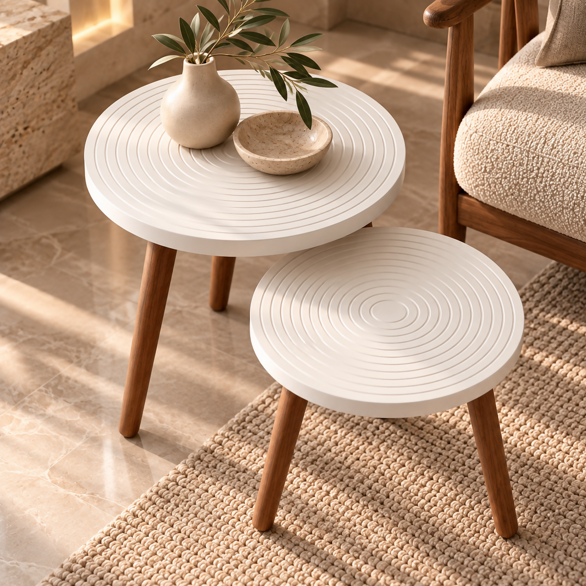 Nordic Nesting Side Tables – Set of 2 | CJ-48084-W