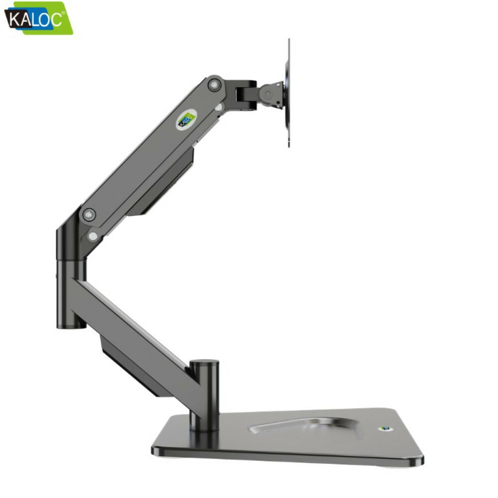 KALOC Premium Adjustable Single Monitor Arm with Gas Spring, Cable Management & Dual Mounting Options for 17-32 Inch Screens