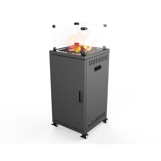 Queen Chef, Gas Square Glass Panels Without Top Heater + Lava Rock