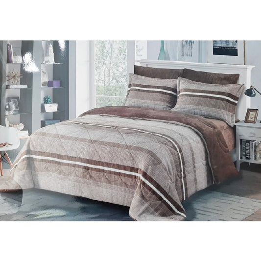 Cannon, Comforter Set King 6Pcs Yarn Dyed Flannel Beige, Qp-Cmf-Cn-K-007 Beige
