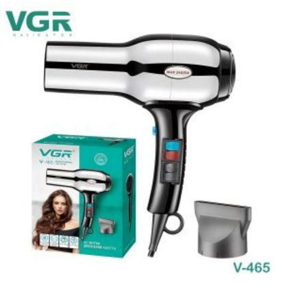 V-465 Hair Dryer 20000-2400W for Smooth & Healthy Finish Perfect Drying Power with Negative Ion Technology, Multiple Heat & Speed Settings, Integrated Attachments for Fast and Efficient Hair Styling