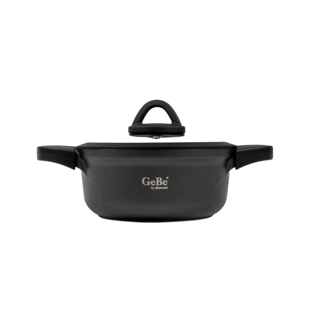 Gebe Pot Casserole 26Cm Non-Stick Die-Cast Coating, With Lid Black