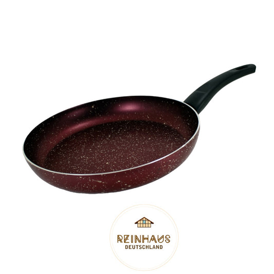 Reinhaus, Red Aluminium Non Stick, Teflon Granite Outside and Inside 32 cm Granite Frypan Without Lid Color Red