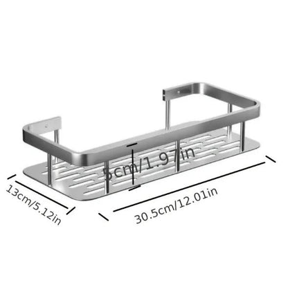Reinhaus, Silver Bathroom Racks 30.5X13X5.5Cm Aluminium Alloy 2 Racks B/50
