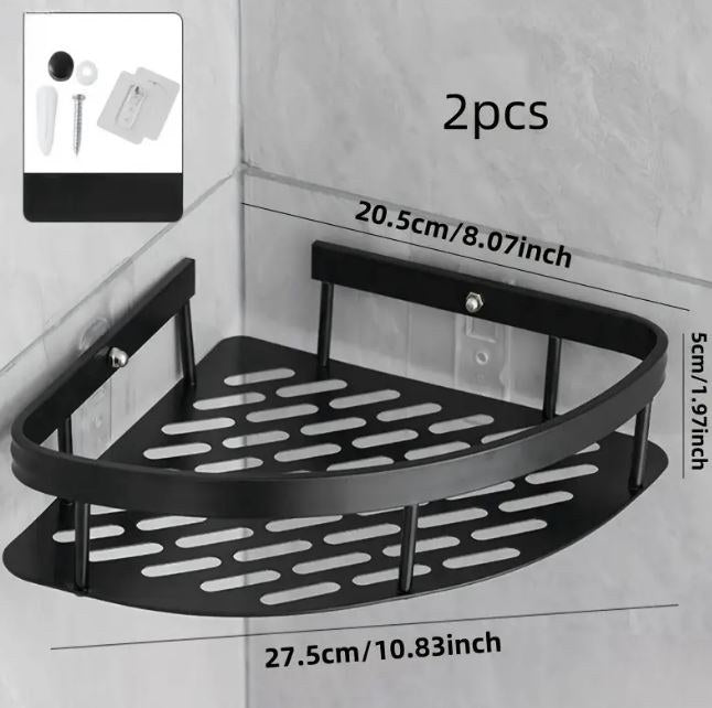 Reinhaus, Black Bathroom Racks Aluminium Alloy 2 Racks B/50