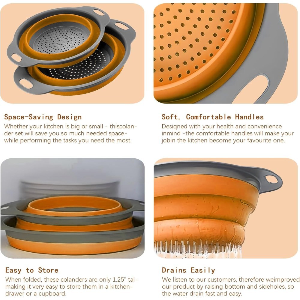 Reinhaus, Orange Retractable Big Strainer 29.5*23.5*9.5Cm