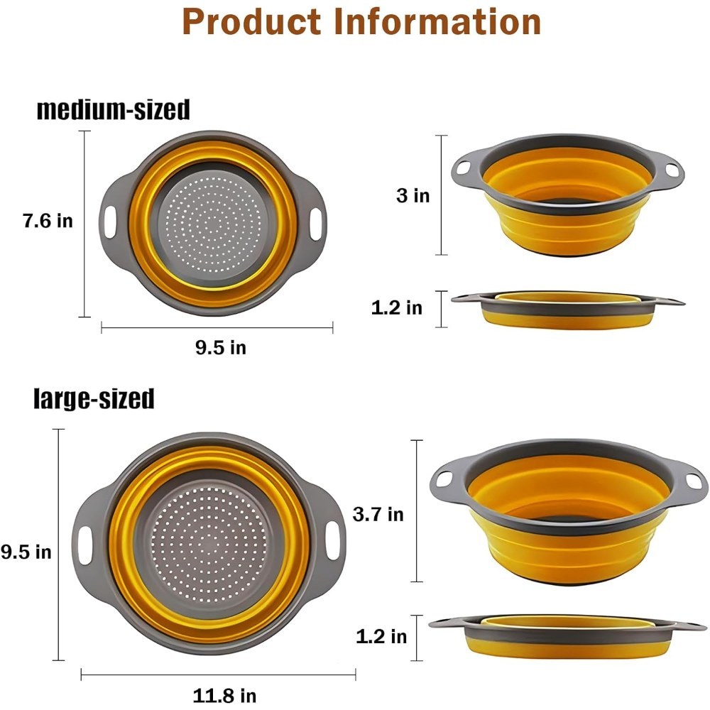 Reinhaus, Orange Retractable Big Strainer 29.5*23.5*9.5Cm