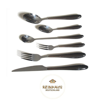 Reinhaus, Flatware / Cutlery / Stainless Steel Diamond Black Ice / Long Spoon Set 3pcs
