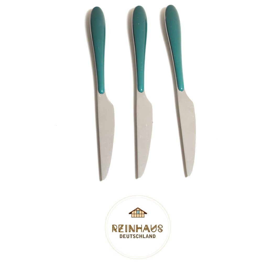 Reinhaus, Flatware / Cutlery / Stainless Steel Diamond Green Dinner Knife Set 3pcs