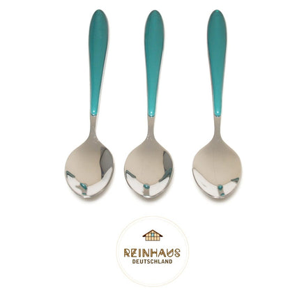 Reinhaus, Flatware / Cutlery / Stainless Steel Diamond Green Ice / Long Spoon Set 3pcs