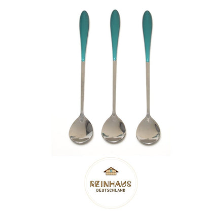 Reinhaus, Flatware / Cutlery / Stainless Steel Diamond Green Ice / Long Spoon Set 3pcs