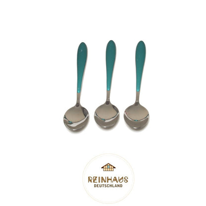 Reinhaus, Flatware / Cutlery / Stainless Steel Diamond Green Ice / Long Spoon Set 3pcs