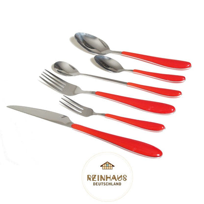 Reinhaus, Flatware / Cutlery / Stainless Steel Diamond Red Dinner Spoon Set 3pcs