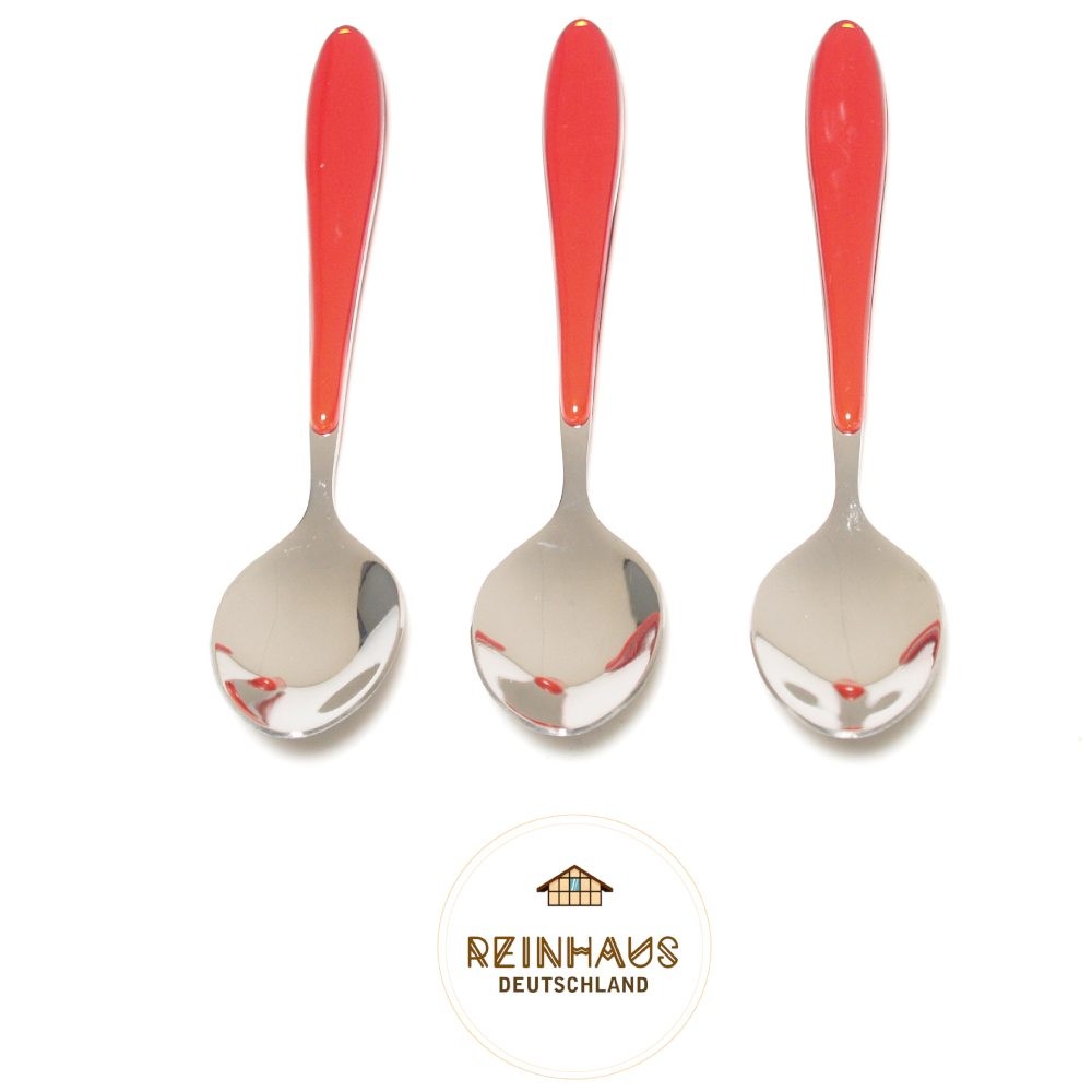 Reinhaus, Flatware / Cutlery / Stainless Steel Diamond Red Dinner Spoon Set 3pcs