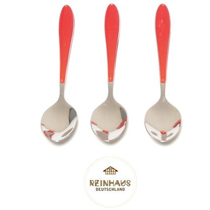 Reinhaus, Flatware / Cutlery / Stainless Steel Diamond Red Dinner Spoon Set 3pcs