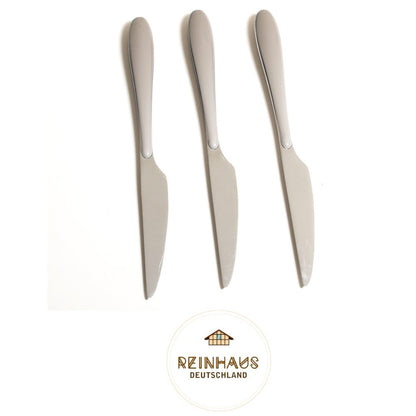 Reinhaus, Flatware / Cutlery / Stainless Steel Diamond White Dinner Knife Set 3pcs
