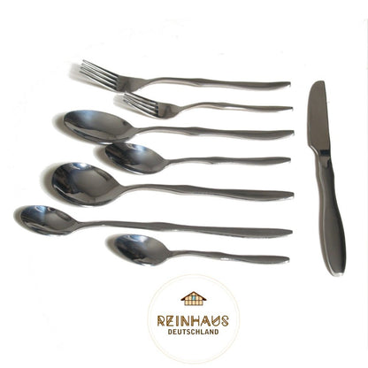 Reinhaus, Flatware / Cutlery / Stainless Steel Model Gourd Dinner Spoon Set 6pcs