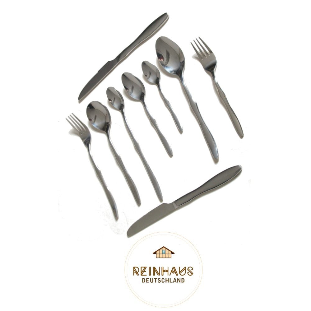 Reinhaus, Flatware / Cutlery / Stainless Steel Model Gourd Dinner Spoon Set 6pcs