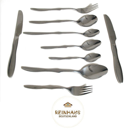Reinhaus, Flatware / Cutlery / Stainless Steel Model Gourd Dinner Spoon Set 6pcs