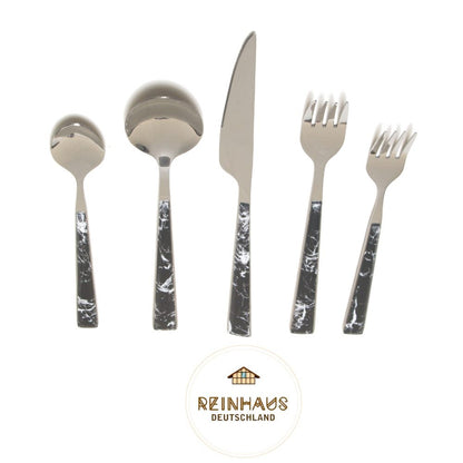Reinhaus, Flatware / Cutlery / Stainless Steel Model 614 Black Set 30 pieces