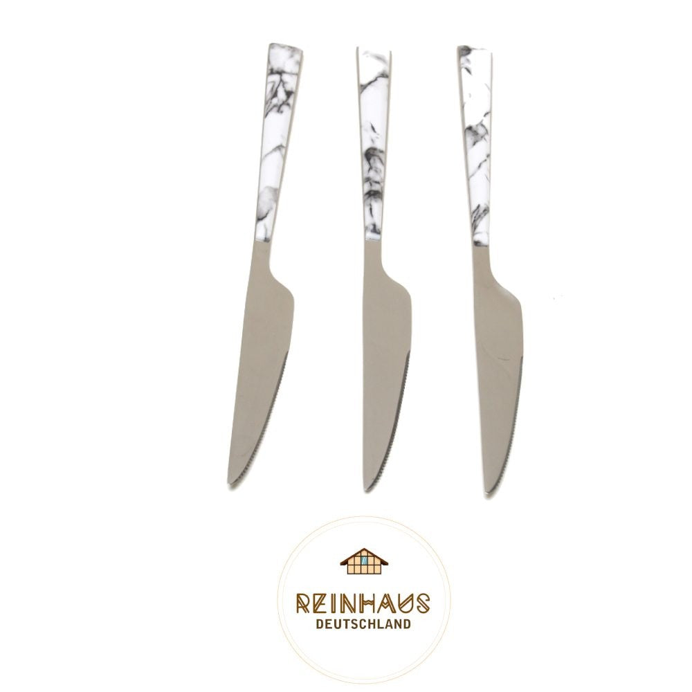 Reinhaus, Flatware / Cutlery / Stainless Steel Model 614 White Marble Set 30 pieces