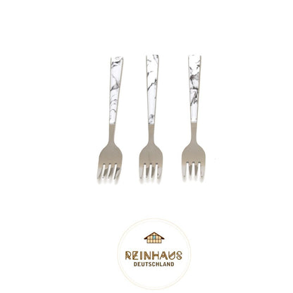 Reinhaus, Flatware / Cutlery / Stainless Steel Model 614 White Marble Set 30 pieces