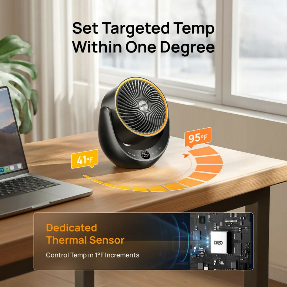 Dreo Space Heater 1500W, 60 Degree Adjustable Tilt, Portable Heater for Office