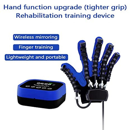 Yiochos, Rehabilitation Robot Gloves, Finger Training Rehab Orthotics Rehabilitation Gloves with Single Finger Training and Mirror Mode, for Stroke Hemiplegia Hand Function Recovery, Long-Term Relief Finger Cramps, Left Hand, Available in Different Sizes