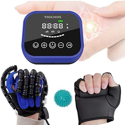 Yiochos, Rehabilitation Robot Gloves, Finger Training Rehab Orthotics Rehabilitation Gloves with Single Finger Training and Mirror Mode, for Stroke Hemiplegia Hand Function Recovery, Long-Term Relief Finger Cramps, Left Hand, Available in Different Sizes