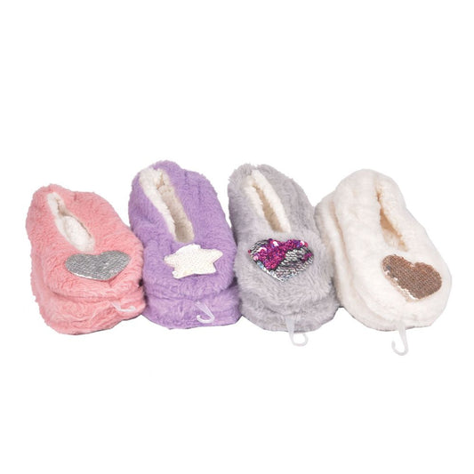 Smile Yalla, Heart Sequin Slipper, Grey