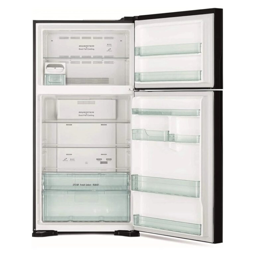 Hitachi Top Mount Refrigerator 760 liters, Inverter Compressor,183.5×85.5x74cm, Black, RV765PUQ71BBK