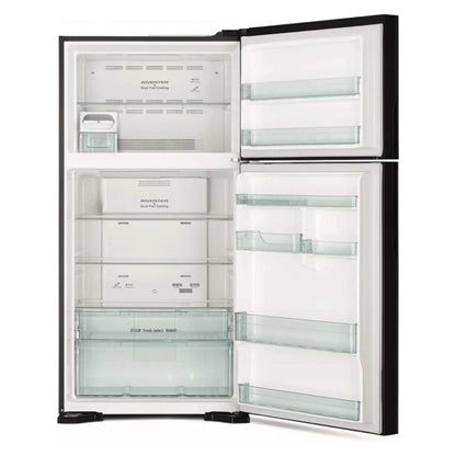 Hitachi Top Mount Refrigerator 760 liters, Inverter Compressor,183.5×85.5x74cm, Black, RV765PUQ71BBK