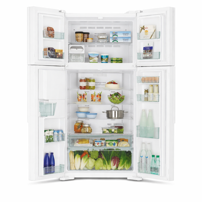 Hitachi Top Mount 760L Gross 4 Doors Premium Refrigerator, Inverter Compressor, with Water Dispenser, Glass White, RW760PK7GPW