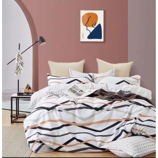 Comfy, Bed Set Sac 205x205 Gray, Orange, Black, White, RZLN-110143GO