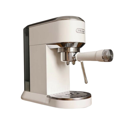 De’Longhi, Dedica Duo Cold Brew Espresso Machine with Milk Frother, 15 Bar Pressure, Original Italian Barista Style Coffee Maker, Make Espresso, Latte, Cappuccino & Ice Coffee, White, EC890WH