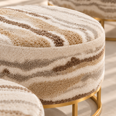 Aurelia Marble Swirl Pouf Set – 3 Pieces | 21999360